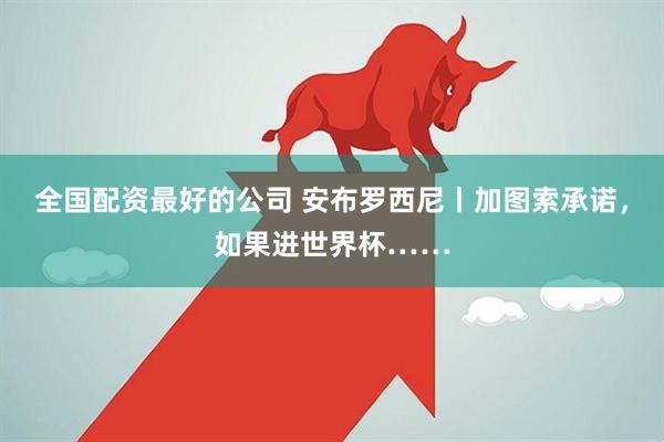 全国配资最好的公司 安布罗西尼丨加图索承诺，如果进世界杯……